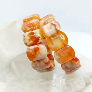 🌸 RARE Red Flower Agate Soft Bangles